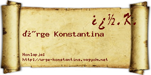 Ürge Konstantina névjegykártya